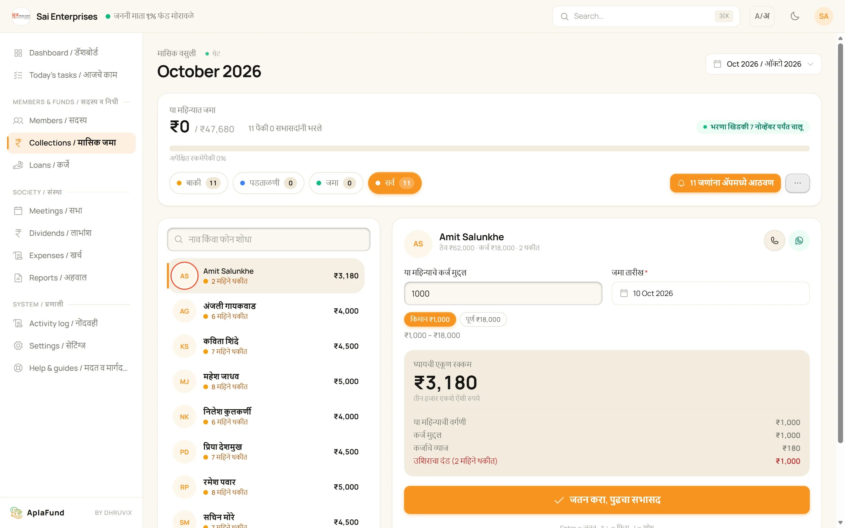 AplaFund collections